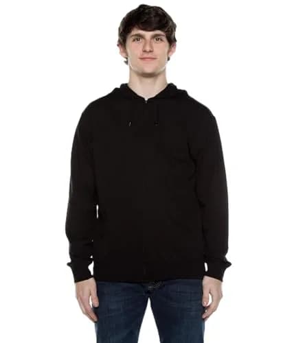 Cottonhood Lightweight Jersey Full Zip Hoodie for Men | Slim Fit, Soft Long Sleeve, Breathable, 28-inch Length thumbnail 1