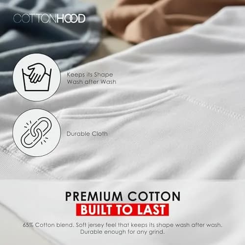 Cottonhood Lightweight Jersey Full Zip Hoodie for Men | Slim Fit, Soft Long Sleeve, Breathable, 28-inch Length thumbnail 6