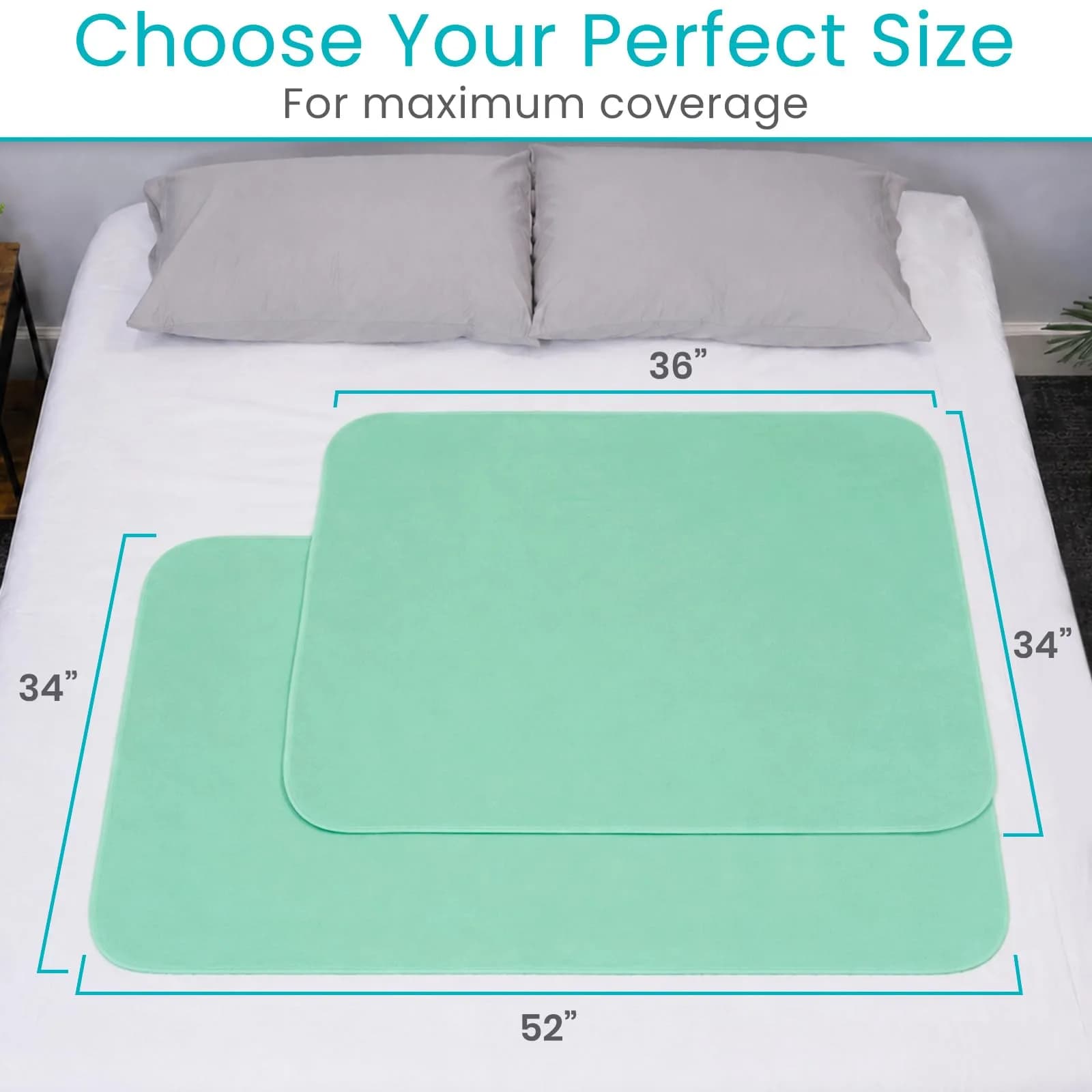 SURES Washable Waterproof Bed Pad Mattress Protector 86cm x 91cm (34" x 36") | Reusable Incontinence Surface Protector - view 5