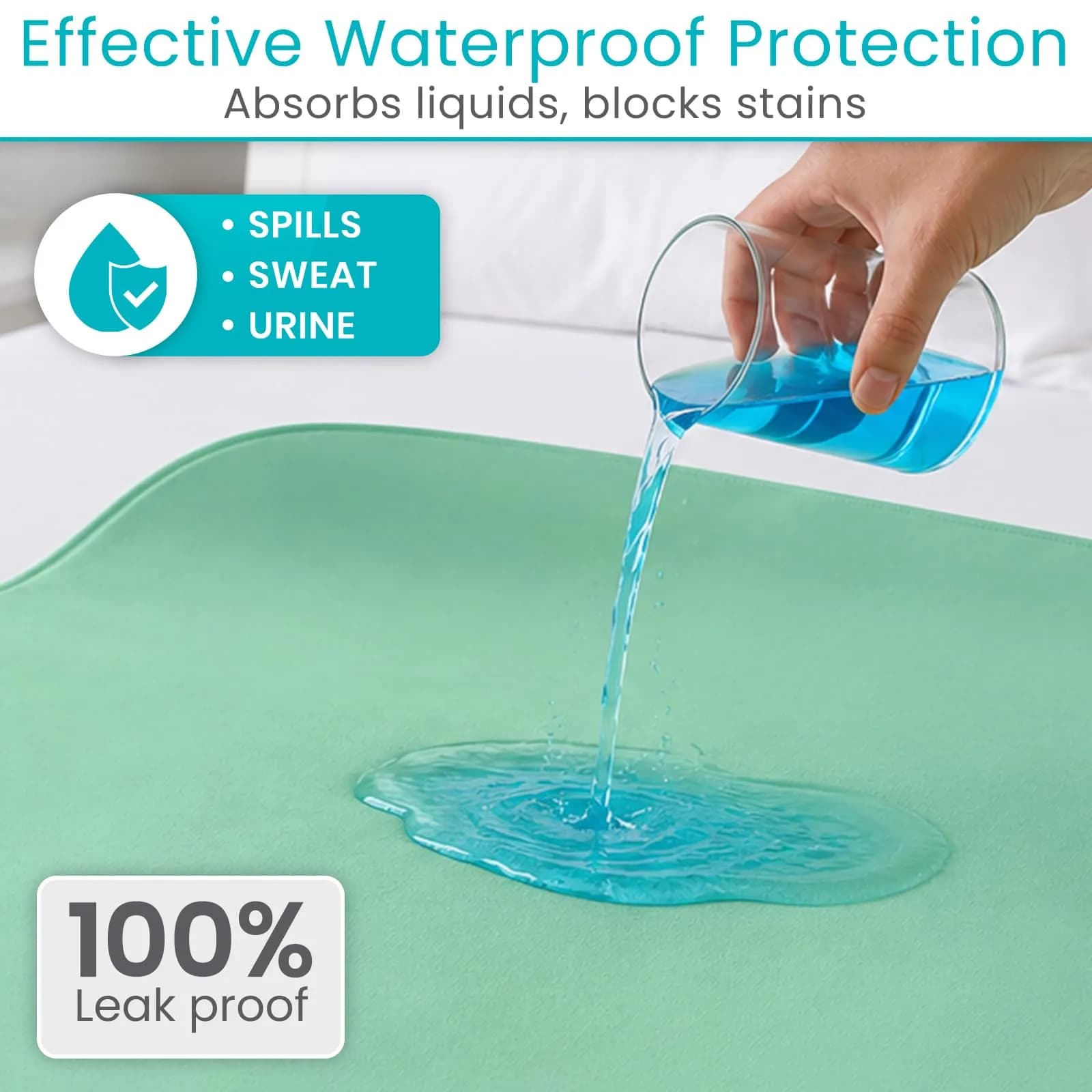 SURES Washable Waterproof Bed Pad Mattress Protector 83cm x 132cm (34" x 52") | Effective Leakproof Protection - view 3