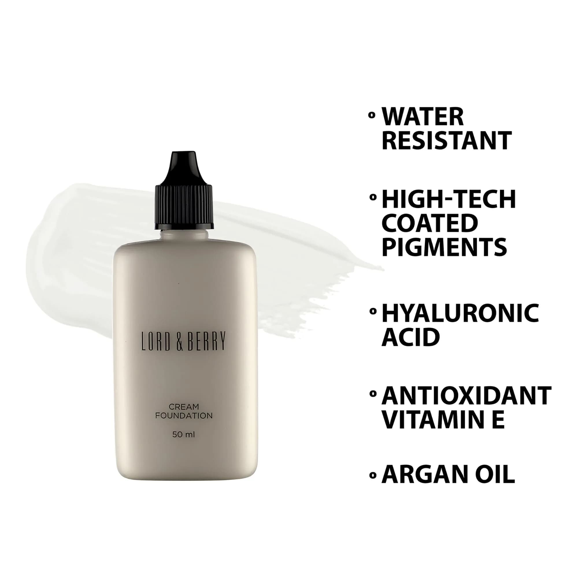 Lord & Berry Cream Foundation Makeup Full Coverage Lightweight Liquid Foundation 50ml (1.69 Fl Oz) | Natural Matte Finish for All Skin Types - view 2