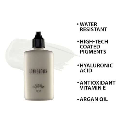 Lord & Berry Cream Foundation Makeup Full Coverage Lightweight Liquid Foundation 50ml (1.69 Fl Oz) | Natural Matte Finish for All Skin Types thumbnail 2