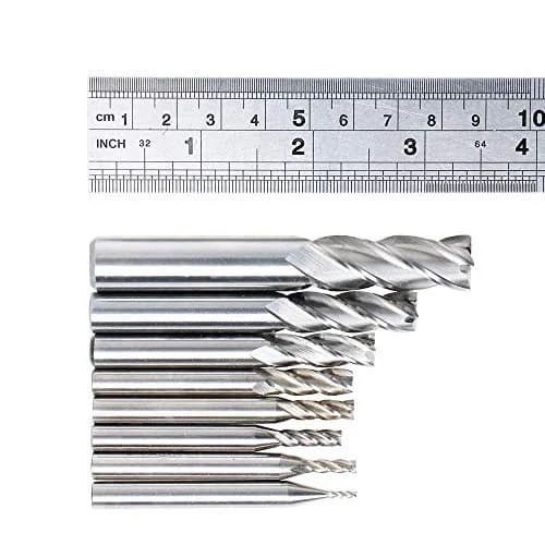 AUTOTOOLHOME 8PCS HSS 4-Flute End Mill Set CNC Milling Bits 1/16''-1/2'' | Durable High-Speed Steel thumbnail 8
