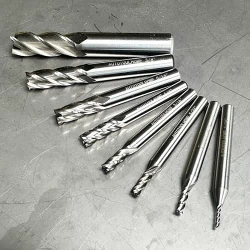 AUTOTOOLHOME 8PCS HSS 4-Flute End Mill Set CNC Milling Bits 1/16''-1/2'' | Durable High-Speed Steel thumbnail 3
