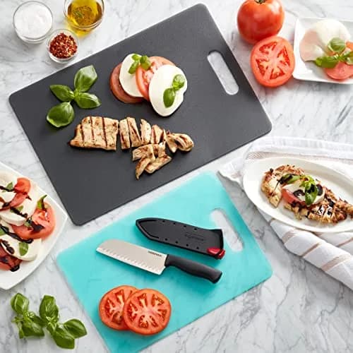 Farberware Edgekeeper 5-Inch Santoku Knife with Self-Sharpening Blade Cover | Razor-Sharp High Carbon-Stainless Steel Kitchen Knife in Black thumbnail 8