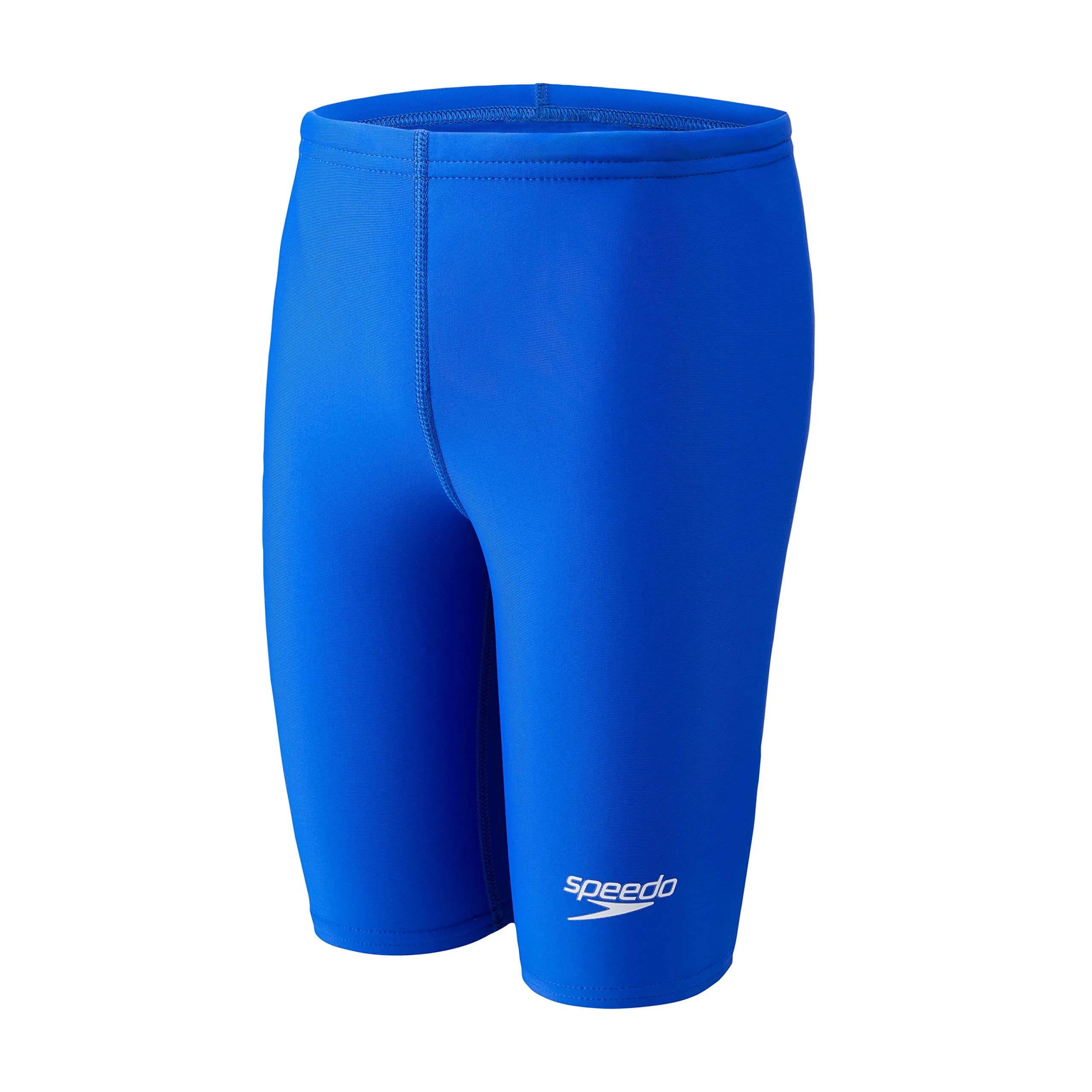 Speedo Men's Mercury Splice Endurance Plus Jammer Swimsuit, Black/Blue, 34 | UPF50+ Sun Protection & Chlorine-Resistant — New Sapphire