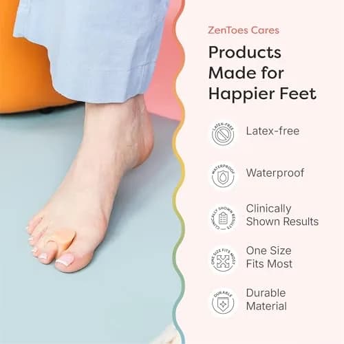 ZenToes Gel Toe Spacers for Bunions & Overlapping Toes | Soft Silicone Support for Comfort & Alignment thumbnail 6