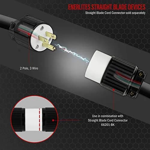 ENERLITES NEMA 5-15P Straight Blade Plug 15A 125V | Industrial Grade Heavy Duty UL Listed thumbnail 6