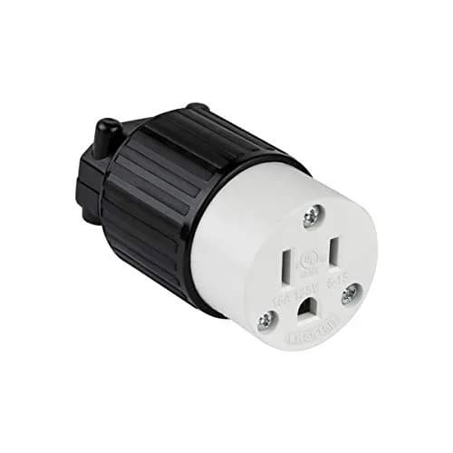 ENERLITES NEMA 5-15R Straight Blade Connector, Female Cord Ends, Black | Industrial Grade 15A 125V UL Listed thumbnail 1