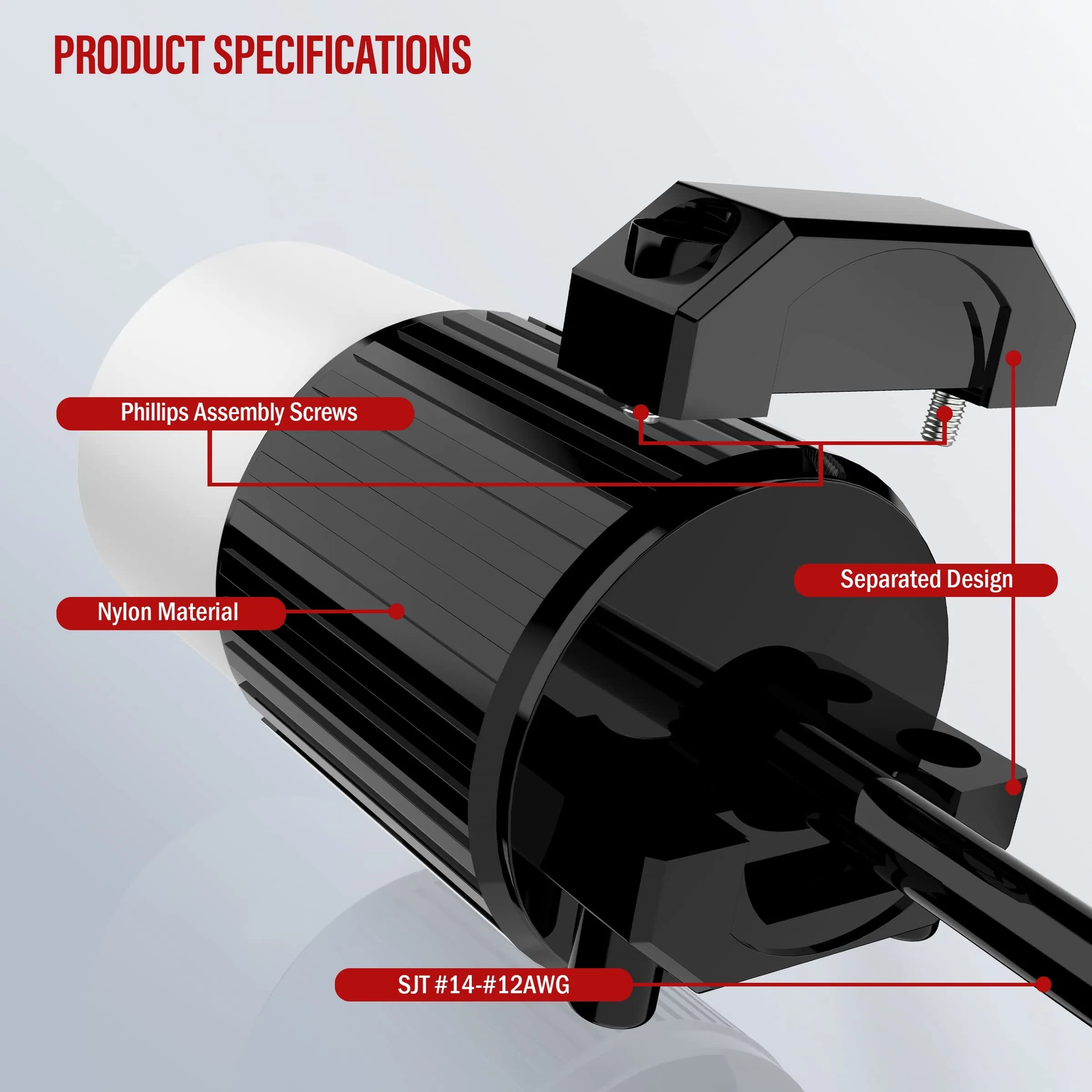 ENERLITES NEMA 5-20R Straight Blade Connector, Female Cord Ends, Black | 20A 125V Industrial Grade UL Listed - view 5