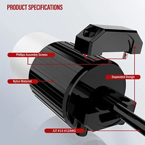 ENERLITES NEMA 5-20R Straight Blade Connector, Female Cord Ends, Black | 20A 125V Industrial Grade UL Listed thumbnail 5