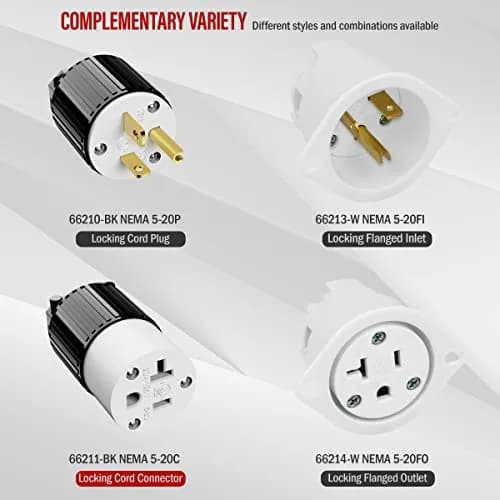 ENERLITES NEMA 5-20R Straight Blade Connector, Female Cord Ends, Black | 20A 125V Industrial Grade UL Listed thumbnail 6