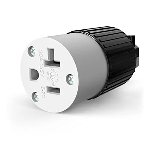 ENERLITES NEMA 5-20R Straight Blade Connector, Female Cord Ends, Black | 20A 125V Industrial Grade UL Listed thumbnail 1