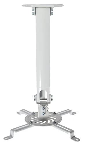 VIVO Universal Ceiling Extending Projector Tray Mount, Height Adjustable Projection 37.2cm (14.6in) | No Hole Installation — White / Small to Large Projectors - Mount