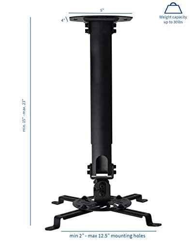 VIVO MOUNT-VP02B Black Extending Ceiling Projector Mount | 13.97 cm (5.5 in) to 31.75 cm (12.5 in) Mounting Range thumbnail 4