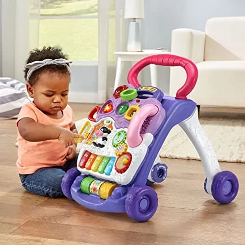 VTech Sit-to-Stand Learning Walker (Lavender) - Activity Walker with Toys | 41cm (16.5") x 36cm (14.2") x 46cm (18.1") thumbnail 5