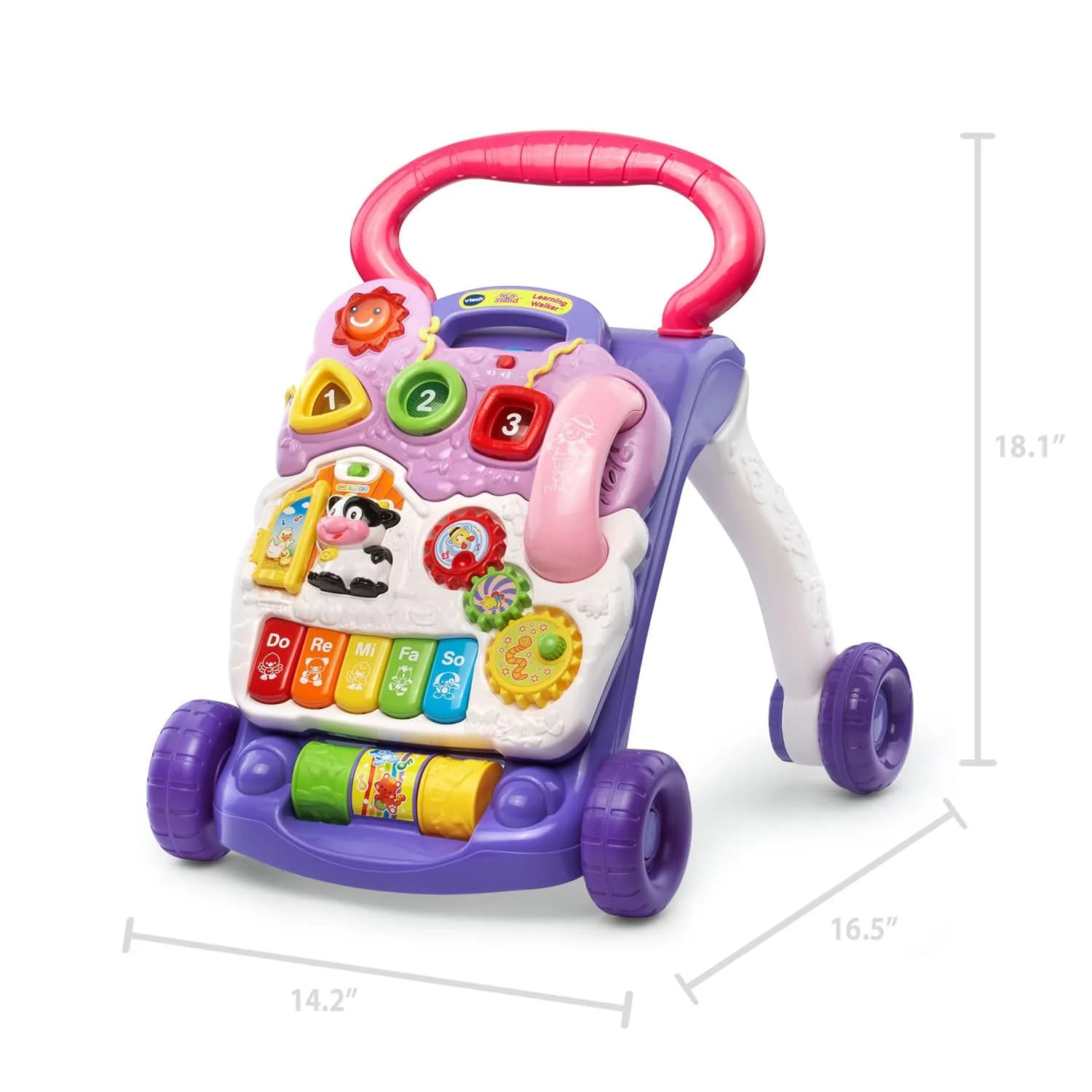 VTech Sit-to-Stand Learning Walker in Lavender - Detachable Toy Panel, Piano Keys, Speed Control - view 2