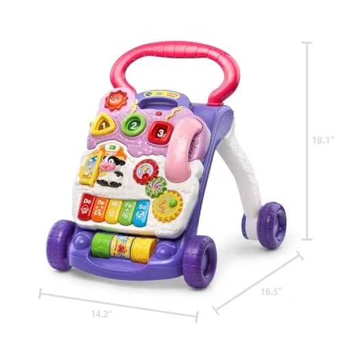 VTech Sit-to-Stand Learning Walker (Lavender) - Activity Walker with Toys | 41cm (16.5") x 36cm (14.2") x 46cm (18.1") thumbnail 2