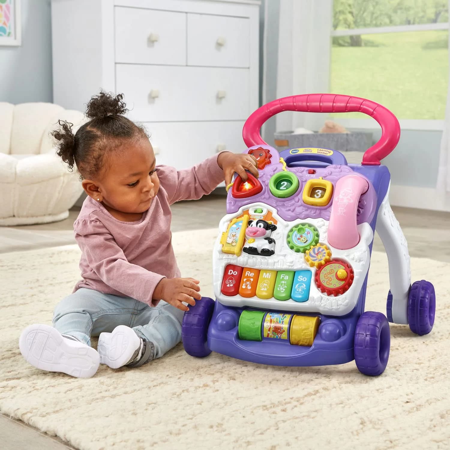 VTech Sit-to-Stand Learning Walker in Lavender - Detachable Toy Panel, Piano Keys, Speed Control - view 4