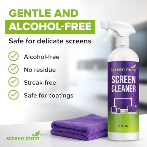Screen Mom Screen Cleaner Spray 16oz | Streak-Free, Alcohol-Free, Microfiber Cloth thumbnail 4