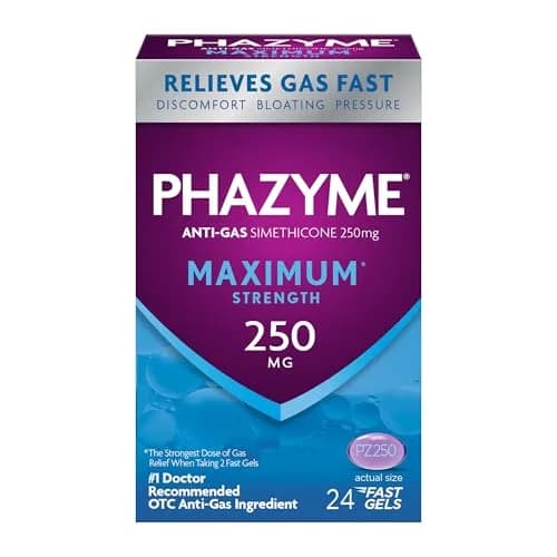 Phazyme Maximum Strength Anti-Gas 250 mg Simethicone Fast Gels | Fast Relief for Bloating & Discomfort thumbnail 1