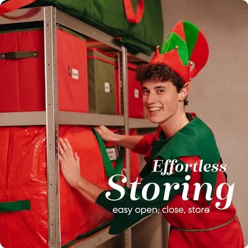 Handy Laundry Red Christmas Tree Storage Bag for 9 Foot Artificial Tree | Heavy Duty Waterproof Tarp with Reinforced Handles thumbnail 6