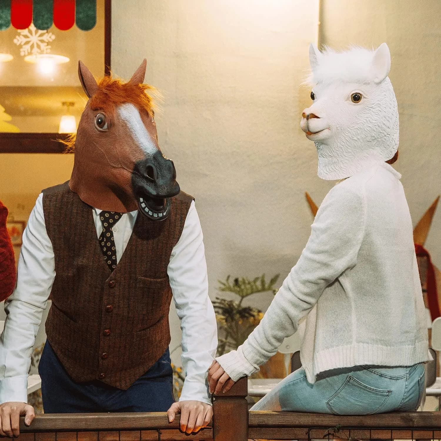 CreepyParty Horse Head Mask for Adults, Natural Latex Costume Mask 24.5 cm (9.65 in) | Funny Farm Animal Look - view 6
