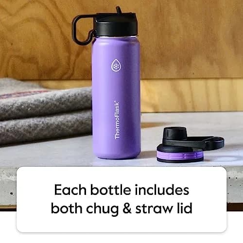 ThermoFlask 40 oz Stainless Steel Water Bottle | 1180ml Insulated Tumbler with Leakproof Lids | Keeps Cold 24hr/Hot 12hr thumbnail 3