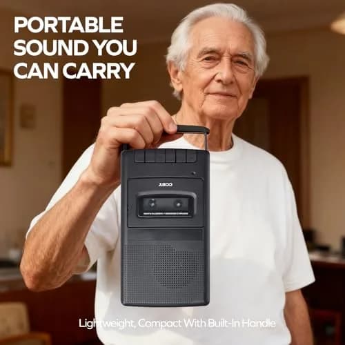 Coby CVR-22 Cassette Tape Player and Recorder, Built-in Mic, Battery or AC, Black | Record & Playback Versatility thumbnail 6