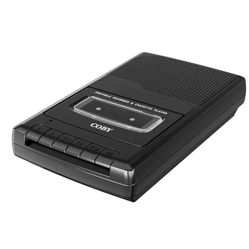 Coby CVR-22 Cassette Tape Player and Recorder, Built-in Mic, Battery or AC, Black | Record & Playback Versatility thumbnail 1