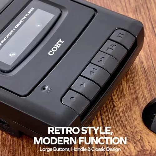 Coby CVR-22 Cassette Tape Player and Recorder, Built-in Mic, Battery or AC, Black | Record & Playback Versatility thumbnail 7