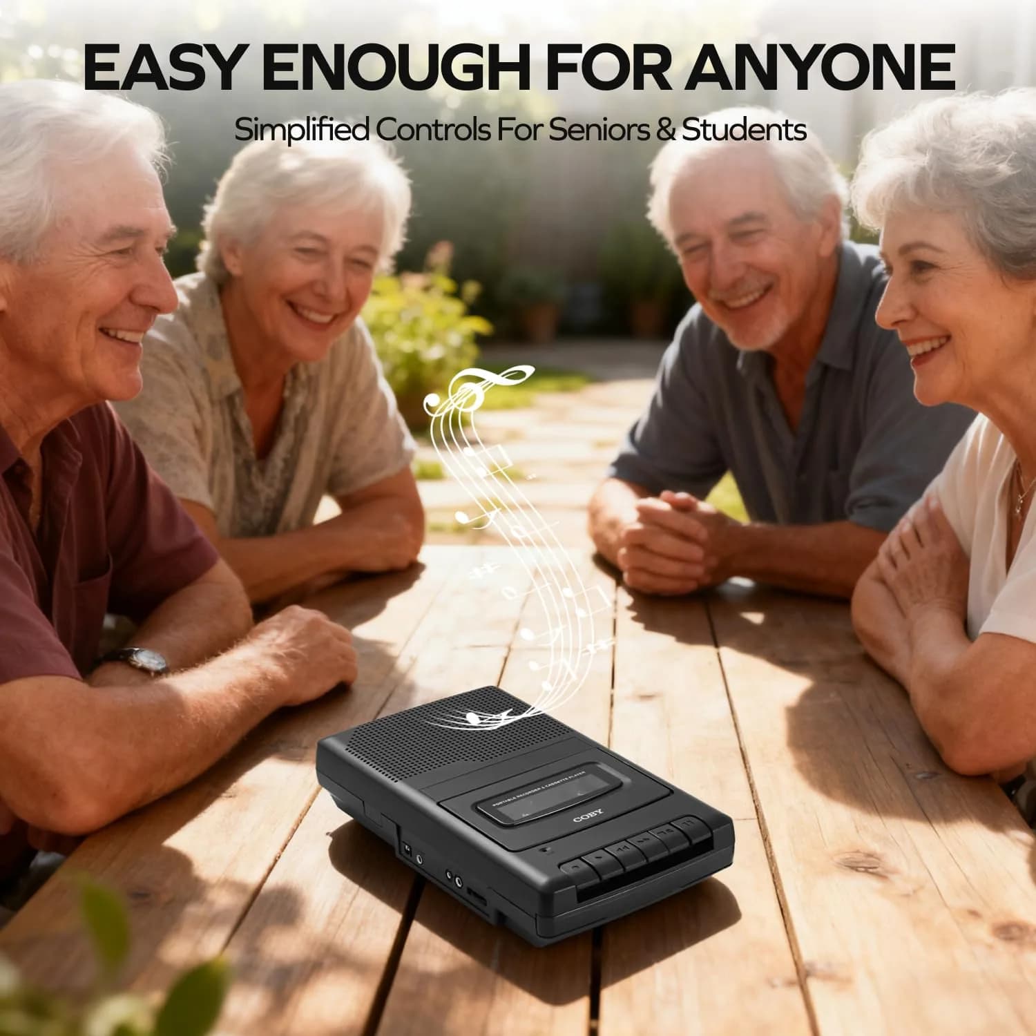 Coby CVR-22 Cassette Tape Player and Recorder, Built-in Mic, Battery or AC, Black | Record & Playback Versatility - view 2