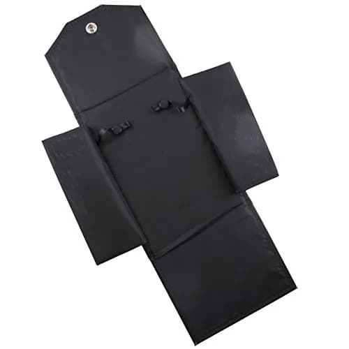 Isaac Kieran Black Leatherette Necklace Jewelry Travel Folder Storage Case | Elegant Gift Organizer (6.7" x 5.5") thumbnail 2