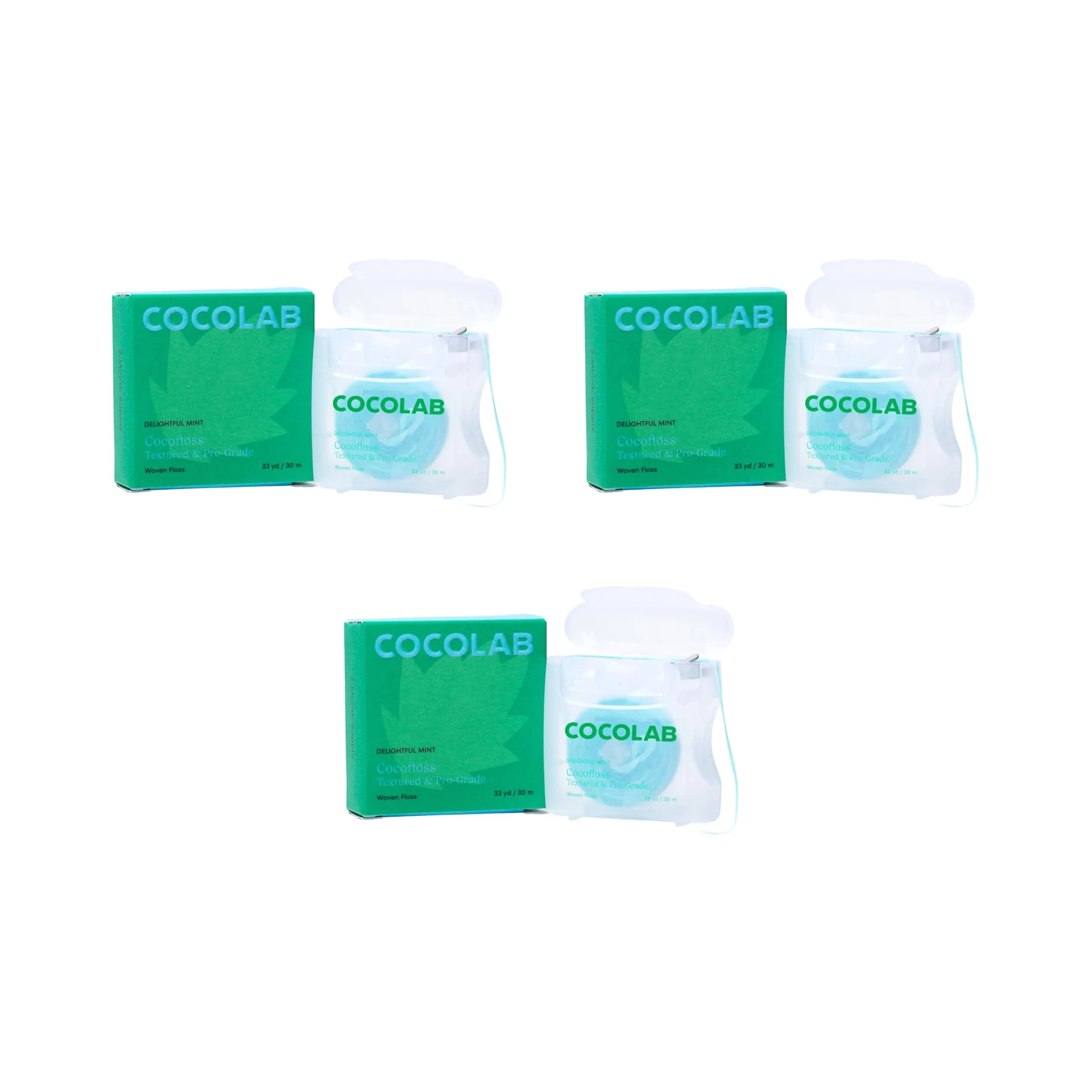 Cocolab Cocofloss Expanding Woven Dental Floss 99 Foot (Pack of 3) | Dentist-Designed with Coconut Oil - main product image