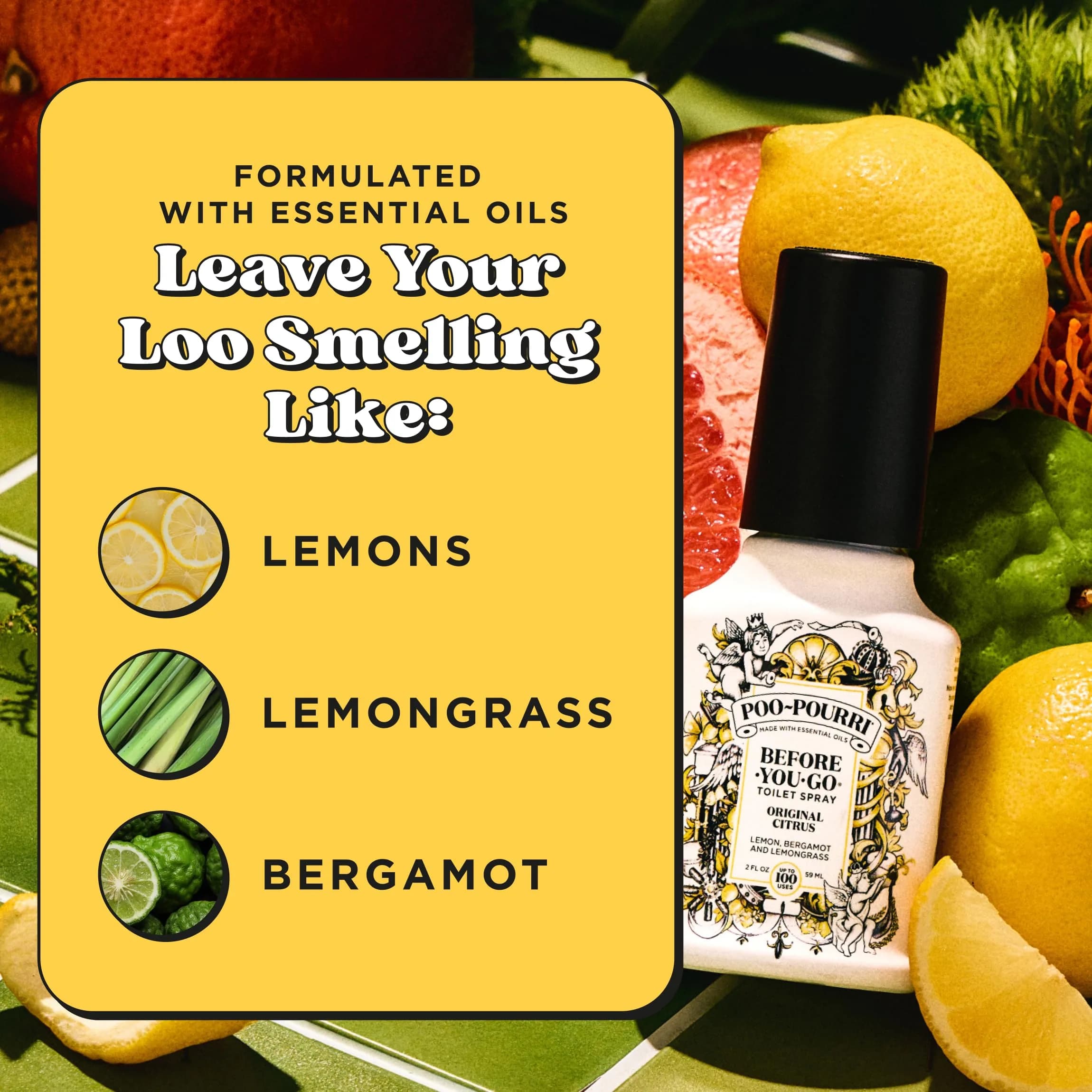 Poo-Pourri Before-You-Go Toilet Spray Original Citrus 59ml (2 Fl Oz) | Traps Odors Before They Start - view 3