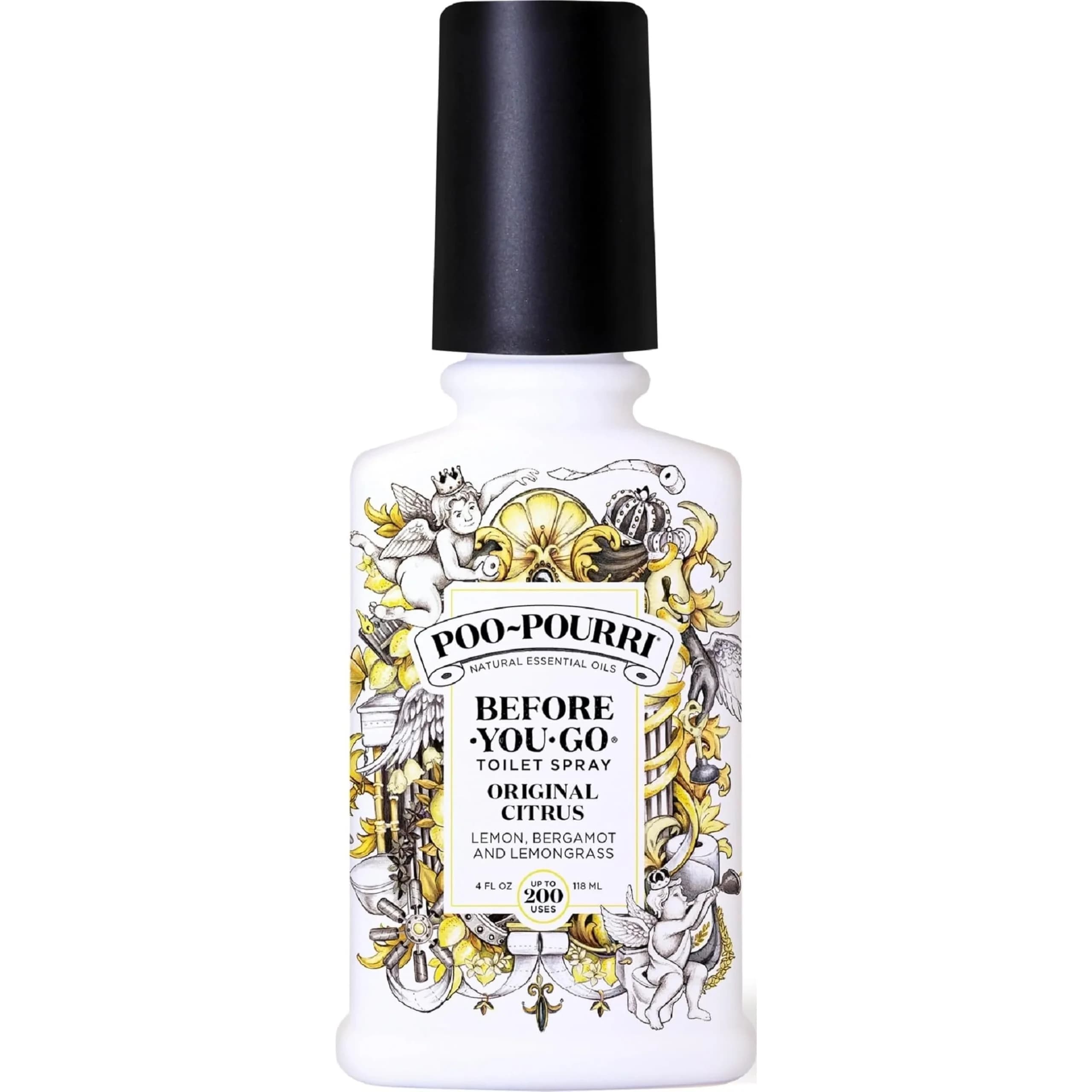 Poo-Pourri Before-You-Go Toilet Spray Original Citrus 118ml (4 Fl Oz) | Funk Lock Technology for Odor Elimination - main product image