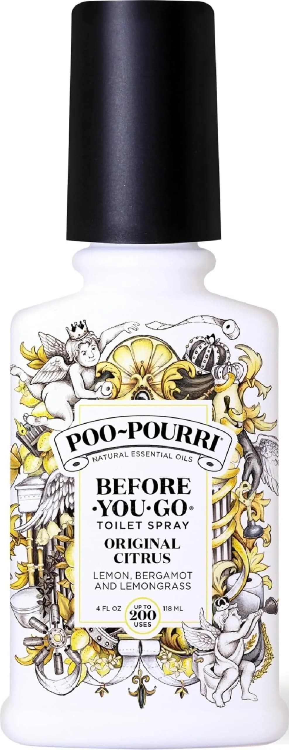 Poo-Pourri Before-You-Go Toilet Spray Original Citrus 118ml (4 Fl Oz) | Funk Lock Technology for Odor Elimination - main product image