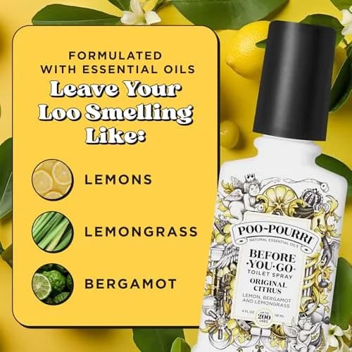 Poo-Pourri Before-You-Go Toilet Spray Original Citrus 118ml (4 Fl Oz) | Funk Lock Technology for Odor Elimination thumbnail 4