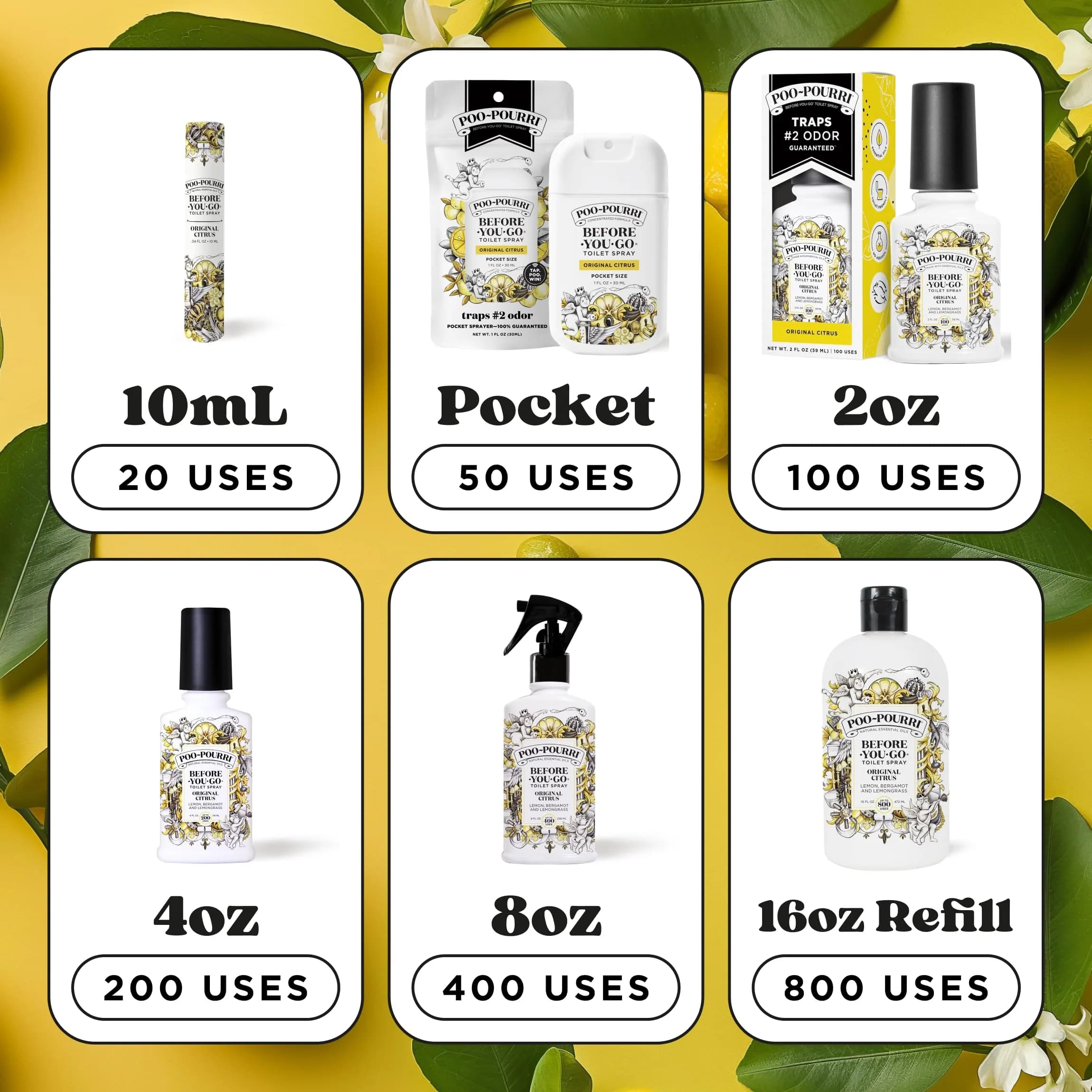 Poo-Pourri Before-You-Go Toilet Spray Original Citrus 118ml (4 Fl Oz) | Funk Lock Technology for Odor Elimination - view 8