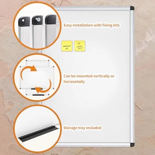VIZ-PRO Magnetic Dry Erase Board 48 x 24 Inches Silver Aluminium Frame | Smooth Writing & Durable Surface thumbnail 4