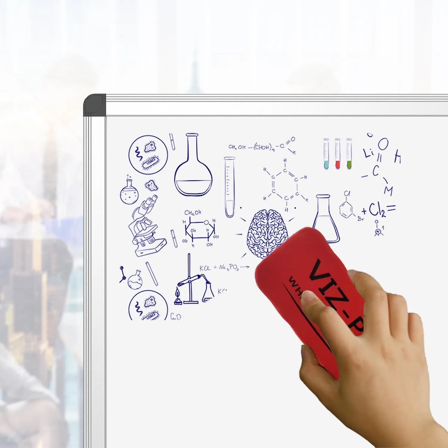 VIZ-PRO Magnetic Dry Erase Board with Black Frame, 24x36 Inches | Smooth Ink Flow Writing Board - view 5