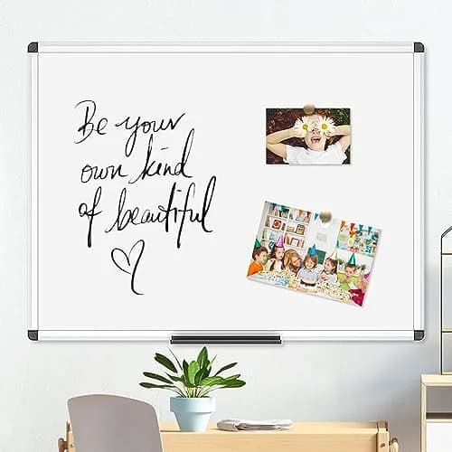 VIZ-PRO Magnetic Dry Erase Board 48 x 24 Inches Silver Aluminium Frame | Smooth Writing & Durable Surface thumbnail 6