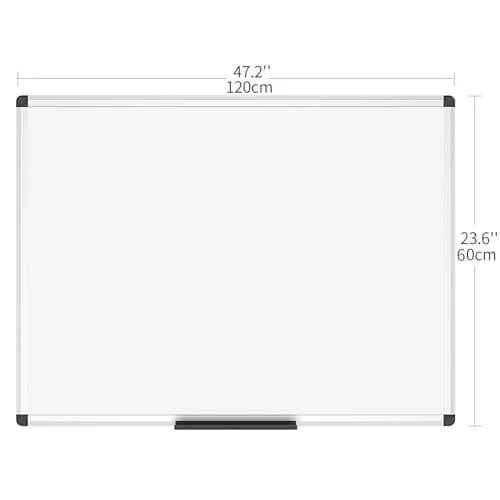 VIZ-PRO Magnetic Dry Erase Board 48 x 24 Inches Silver Aluminium Frame | Smooth Writing & Durable Surface thumbnail 2