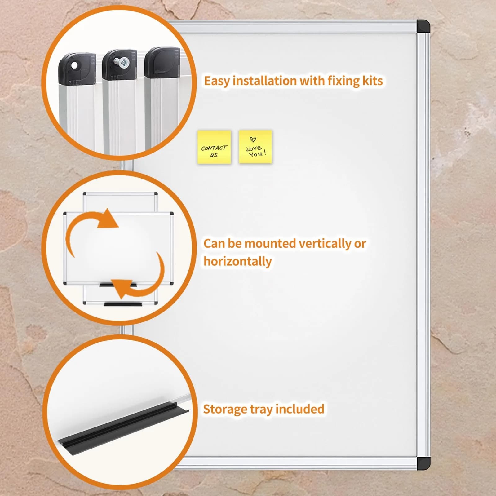 VIZ-PRO Magnetic Dry Erase Board with Black Frame, 24x36 Inches | Smooth Ink Flow Writing Board - view 4