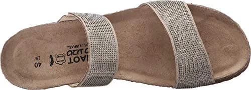 NAOT Bianca Beige W/Silver Rivets/Mirror Lthr Sandal 11 M US | Feminine Slip-On Wedge thumbnail 2