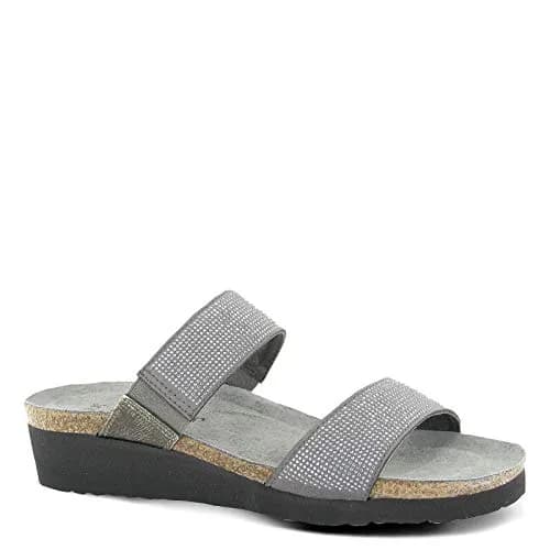 NAOT Bianca Women's Gray W/Silver Rivets/Metal Lthr Sandal 4 M US | Comfortable Slip On Wedge thumbnail 1