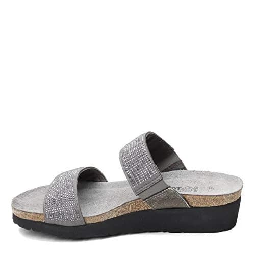 NAOT Bianca Women's Gray W/Silver Rivets/Metal Lthr Sandal 4 M US | Comfortable Slip On Wedge thumbnail 4