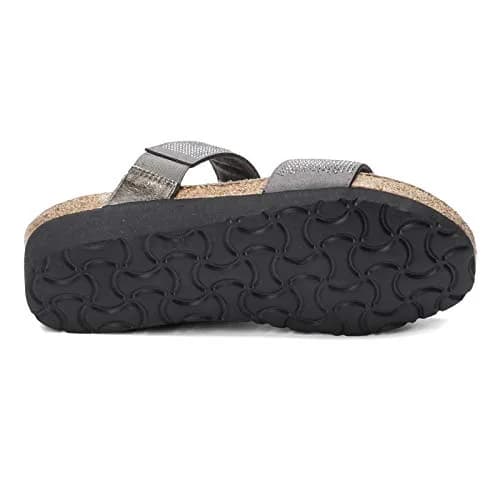NAOT Bianca Women's Gray W/Silver Rivets/Metal Lthr Sandal 4 M US | Comfortable Slip On Wedge thumbnail 7