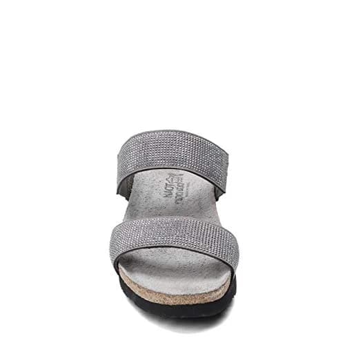 NAOT Bianca Women's Gray W/Silver Rivets/Metal Lthr Sandal 4 M US | Comfortable Slip On Wedge thumbnail 3