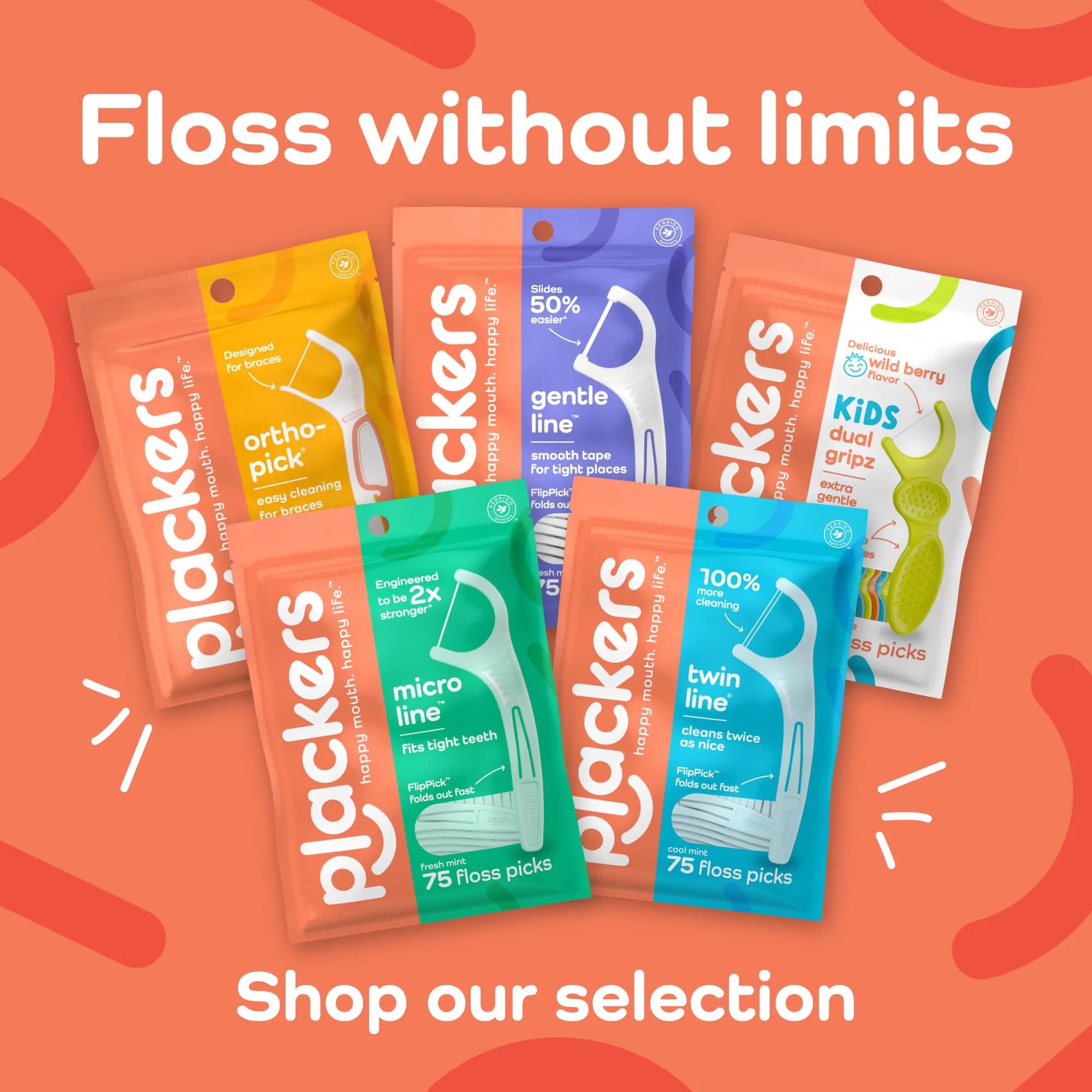 Plackers Twin Line Floss Picks, Cool Mint, 75 Count | Double-Strength Dental Floss for Easy Cleaning thumbnail 7